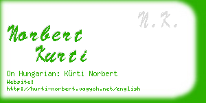 norbert kurti business card