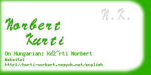 norbert kurti business card